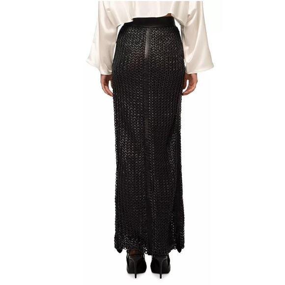 Nonchalant Label Karina Leather Maxi Skirt Black - M - Picture 3 of 5
